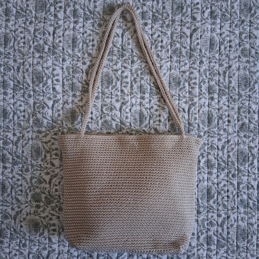The Sak Beige Crochet Shoulder Bag Purse